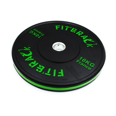 Fit&rack DISQUE OLYMPIQUE - ENTRAINEMENT 2.0 (10 KG - NOIR LISERET & IMPRESSION Noir