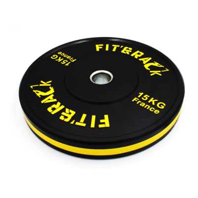 Fit&rack DISQUE OLYMPIQUE - ENTRAINEMENT 2.0 (15 KG - NOIR LISERET & IMPRESSION Noir