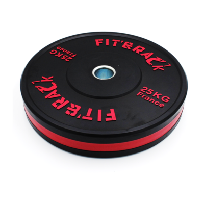 Fit&rack DISQUE OLYMPIQUE - ENTRAINEMENT 2.0 (25 KG - NOIR LISERET & IMPRESSION Noir