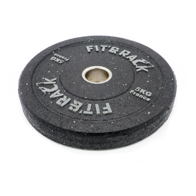 Fit&rack POIDS OLYMPIQUE - WOD (5 KG - NOIR MOUCHETE BLANC) Noir