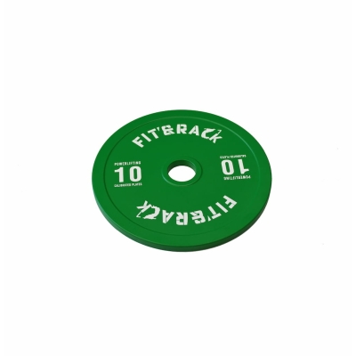 Fit&rack POIDS OLYMPIQUE 10KG - POWERLIFTING - VERT 