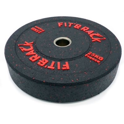 Fit&rack DISQUE OLYMPIQUE - WOD (25 KG - NOIR MOUCHETE ROUGE) Noir